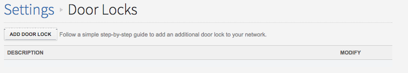 doorlock settings